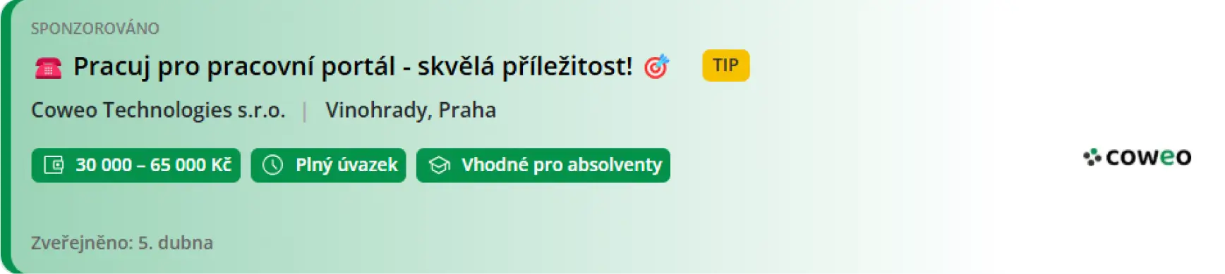 Banner do oboru - ukázka